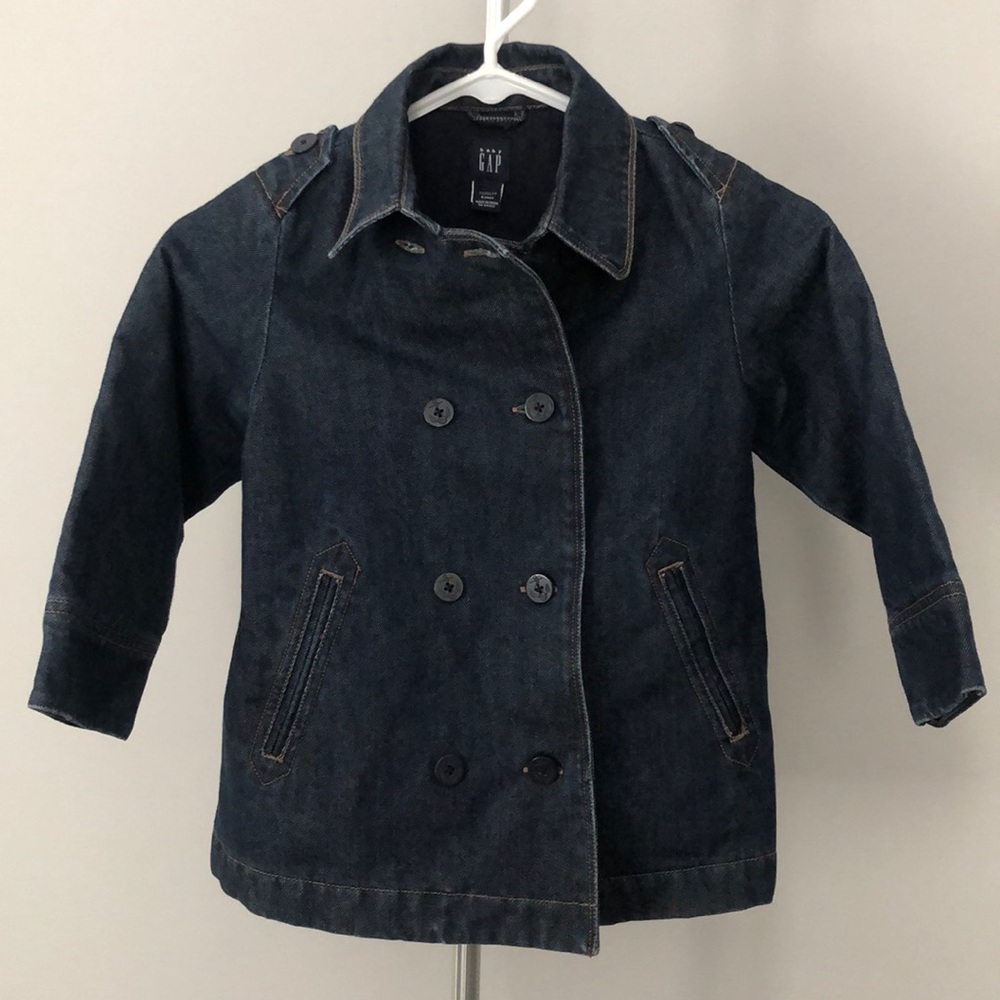 Vintage NWT Baby Gap Denim Jean Peacoat Sz 4 Years Thicker Style